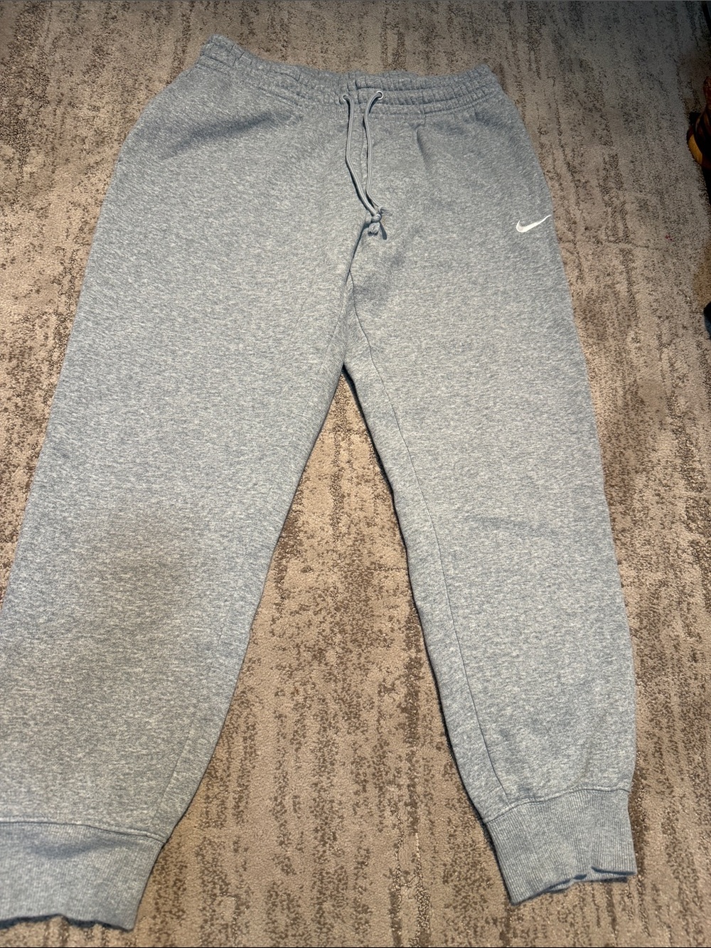 Nike womens Heather Gray Jogger Sweatpants with Swoosh